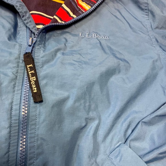 Girls L.L.Bean Blue Lightweight Lined Zip Up Jacket With Hood SIZE KIDS M 10-12 - Picture 3 of 3